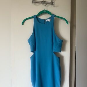 Elizabeth and James size 0 blue sheath cut out midi dress body on
